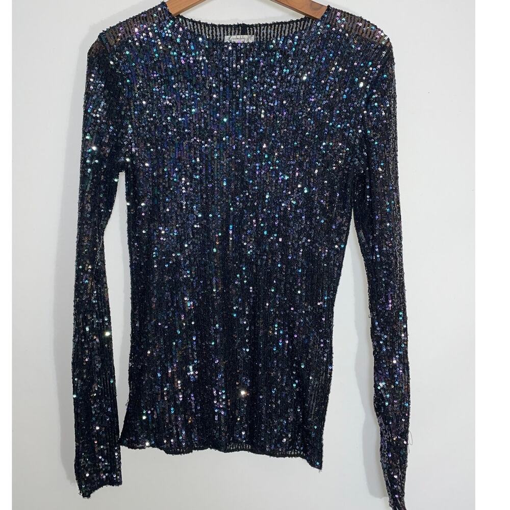 Free People Intimately Women’s Gold Rush Sequin Top - Size S - Black Combo Color